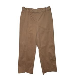 St John Sport Trouser Pant Straight Leg Ankle Length Pant Tan Khaki Women's Sz 8